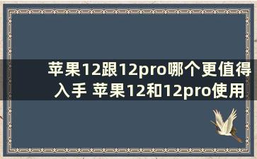 苹果12跟12pro哪个更值得入手 苹果12和12pro使用起来差别大吗